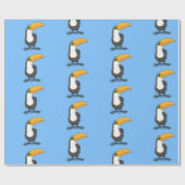 かわいいハッピートゥーカン漫画イラストレーション ラッピングペーパー (フラット)