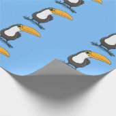 かわいいハッピートゥーカン漫画イラストレーション ラッピングペーパー (角)