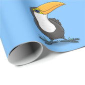 かわいいハッピートゥーカン漫画イラストレーション ラッピングペーパー (ロールコーナー)