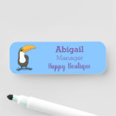 かわいいハッピートゥーカン漫画イラストレーション 名札 (インサイチュ)