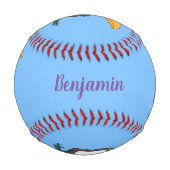 かわいいハッピートゥーカン漫画イラストレーション 野球ボール (正面)