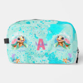 かわいいハッピートルガール海ターコイズピンク名 ドップキット (正面)