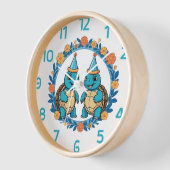 かわいいハッピートルバースデーパーティー 壁時計 (傾斜)