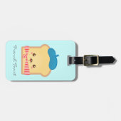 かわいいハッピートーストフランスのー ラゲッジタグ (正面横)