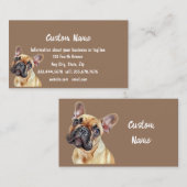 かわいいハッピードッグアニマルペットブルドフランスのッグ 名刺 (正面/裏面)