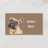 かわいいハッピードッグアニマルペットブルドフランスのッグ 名刺 (裏面)