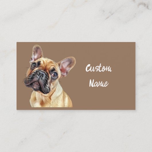 かわいいハッピードッグアニマルペットブルドフランスのッグ 名刺 (裏面)