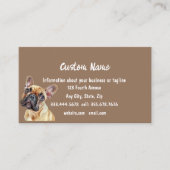 かわいいハッピードッグアニマルペットブルドフランスのッグ 名刺 (正面)