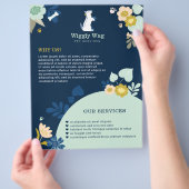 かわいいハッピードッグフローラ植物海軍ペットサービス チラシ (手)