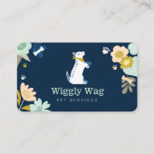 かわいいハッピードッグフローラ植物海軍ペットサービス 名刺 (正面)