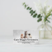 かわいいハッピードッグ座る 名刺 (スタンド正面)