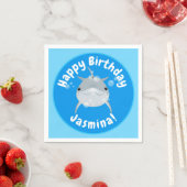 かわいいハッピードルフィンバブル漫画イラストレーション スタンダードカクテルナプキン (インサイチュ)