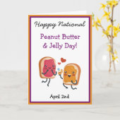 かわいいハッピーナショナルピーナッツバター&ジェリーデーのカード カード (黄色い花)