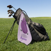 かわいいハッピーナスのナスの漫画イラストレーション ゴルフタオル (グリーン)