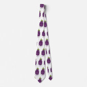 かわいいハッピーナスのナスの漫画イラストレーション ネクタイ (正面)