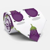 かわいいハッピーナスのナスの漫画イラストレーション ネクタイ (ロール)