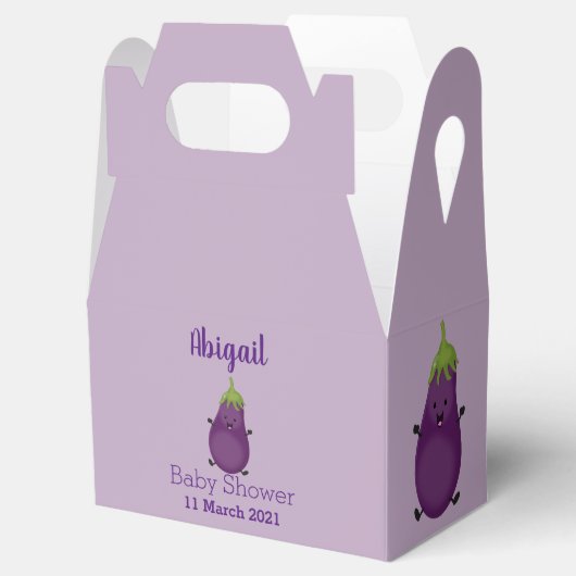 かわいいハッピーナスのナスの漫画イラストレーション フェイバーボックス (オープン)