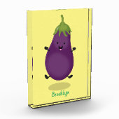 かわいいハッピーナスのナスの漫画イラストレーション フォトブロック (左)