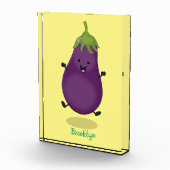 かわいいハッピーナスのナスの漫画イラストレーション フォトブロック (右)