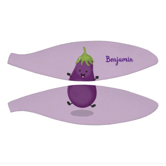 かわいいハッピーナスのナスの漫画イラストレーション ミニバスケットボール (パネル)