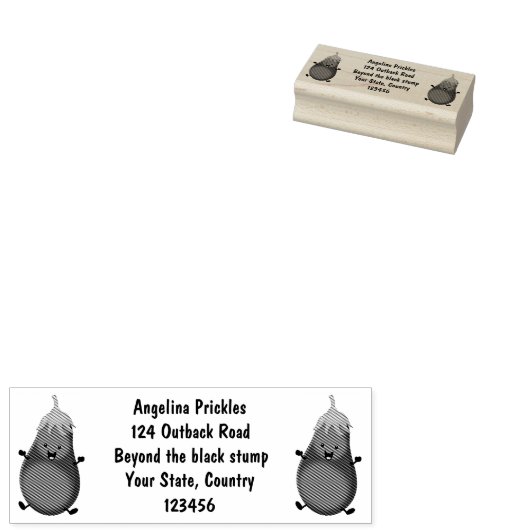 かわいいハッピーナスのナスの漫画イラストレーション ラバースタンプ (押印)