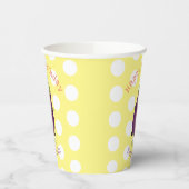 かわいいハッピーナスのナスの漫画イラストレーション 紙コップ (左)