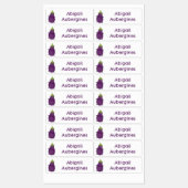 かわいいハッピーナスのナスの漫画パーソナライズされた ラベル (シート)