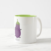 かわいいハッピーナス漫画イラストレーション ツートーンマグカップ (正面右)