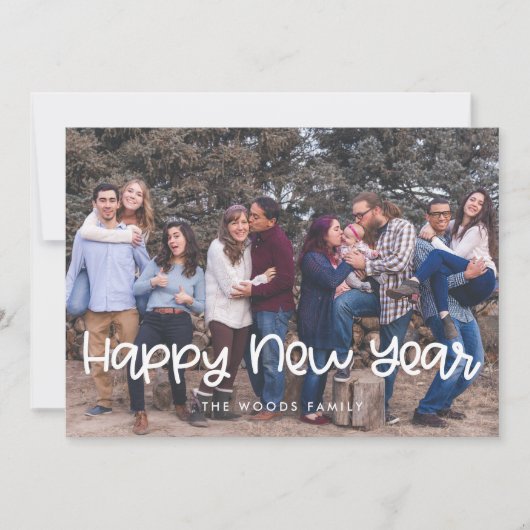 かわいいハッピーニューイヤーのフォトカード シーズンカード (正面)