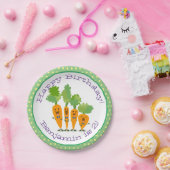 かわいいハッピーニンジン漫画イラストレーション ペーパープレート (パーティー)