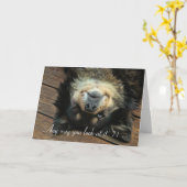 かわいいハッピーハッピーエンド71誕生日と犬 カード (黄色い花)