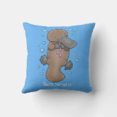 かわいいハッピーハッピーベビーのカートゥーイラストレーション クッション (裏面)