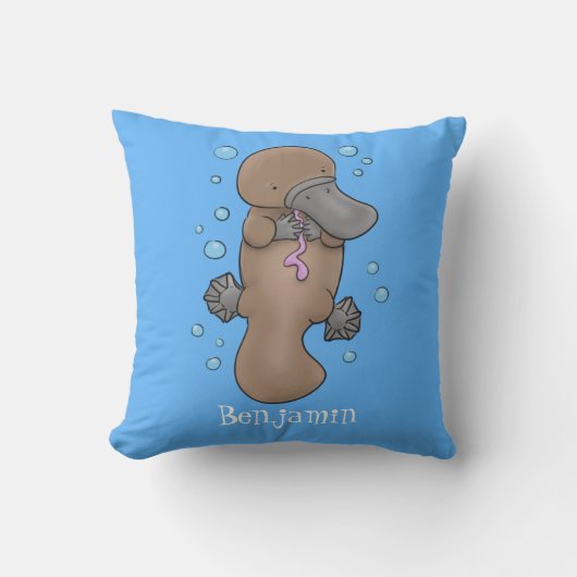 かわいいハッピーハッピーベビーのカートゥーイラストレーション クッション (正面)