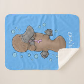 かわいいハッピーハッピーベビーのカートゥーイラストレーション シェルパブランケット (正面(横))