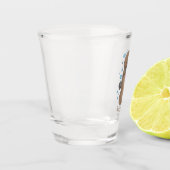 かわいいハッピーハッピーベビーのカートゥーイラストレーション ショットグラス (左)