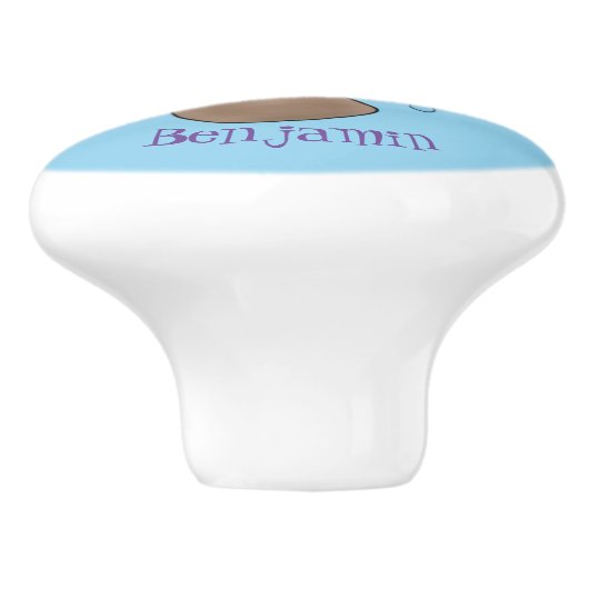 かわいいハッピーハッピーベビーのカートゥーイラストレーション セラミックノブ (側面)