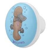 かわいいハッピーハッピーベビーのカートゥーイラストレーション セラミックノブ (右)