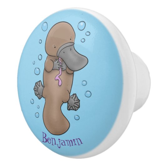 かわいいハッピーハッピーベビーのカートゥーイラストレーション セラミックノブ (右)