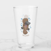 かわいいハッピーハッピーベビーのカートゥーイラストレーション タンブラーグラス (正面)