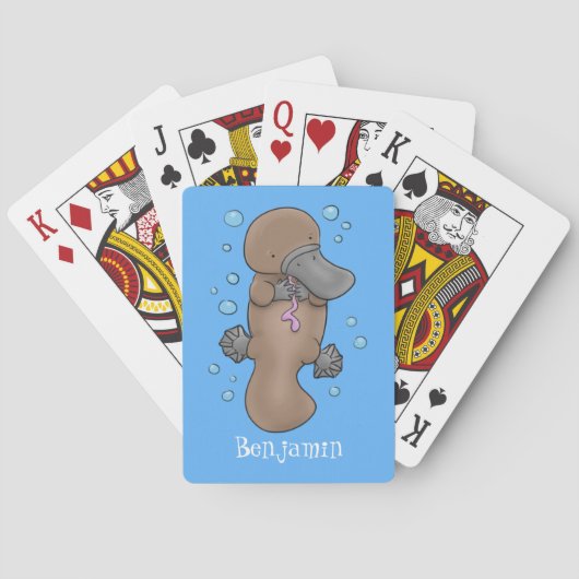 かわいいハッピーハッピーベビーのカートゥーイラストレーション トランプ (裏面)