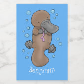 かわいいハッピーハッピーベビーのカートゥーイラストレーション フードラベル (シングルラベル)