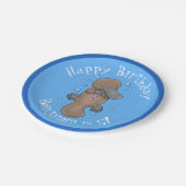 かわいいハッピーハッピーベビーのカートゥーイラストレーション ペーパープレート (アングル)