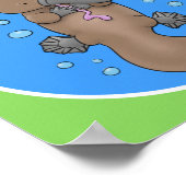 かわいいハッピーハッピーベビーのカートゥーイラストレーション ポスター (角)