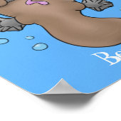 かわいいハッピーハッピーベビーのカートゥーイラストレーション ポスター (角)