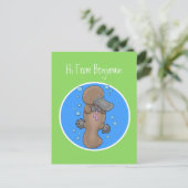 かわいいハッピーハッピーベビーのカートゥーイラストレーション ポストカード (スタンド正面)