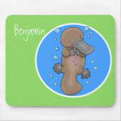 かわいいハッピーハッピーベビーのカートゥーイラストレーション マウスパッド (正面)