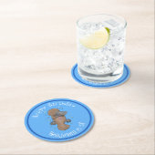 かわいいハッピーハッピーベビーのカートゥーイラストレーション ラウンドペーパーコースター (インサイチュ)