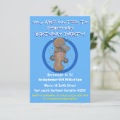 かわいいハッピーハッピーベビーのカートゥーイラストレーション 招待状 (スタンド正面)