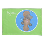 かわいいハッピーハッピーベビーのカートゥーイラストレーション 枕カバー (正面)