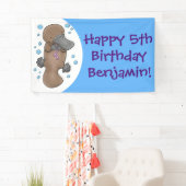 かわいいハッピーハッピーベビーのカートゥーイラストレーション 横断幕 (インサイチュ)